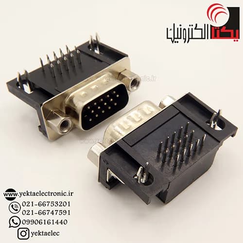 دی کانکتور روبردی رایت انگل 3ردیفه نری 15 پین — تصویر ۲