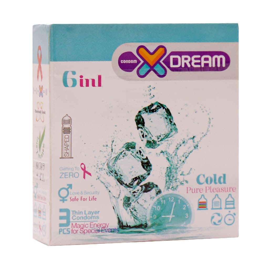 کاندوم ایکس دریم مدل Cold 6 in 1 بسته 3 عددی