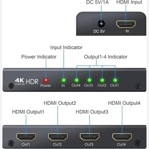 سوئیچ HDMI 6×2 4K 60HZ — تصویر ۱۱