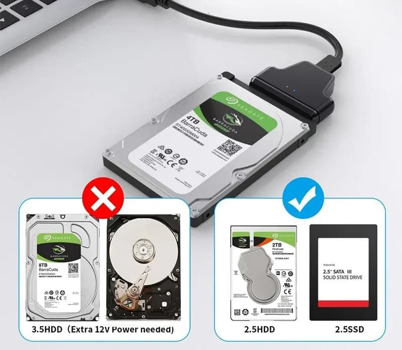 کابل تبدیل هارد SATA به USB 3.0 و USB-C تایپسی لمونتک — تصویر ۷