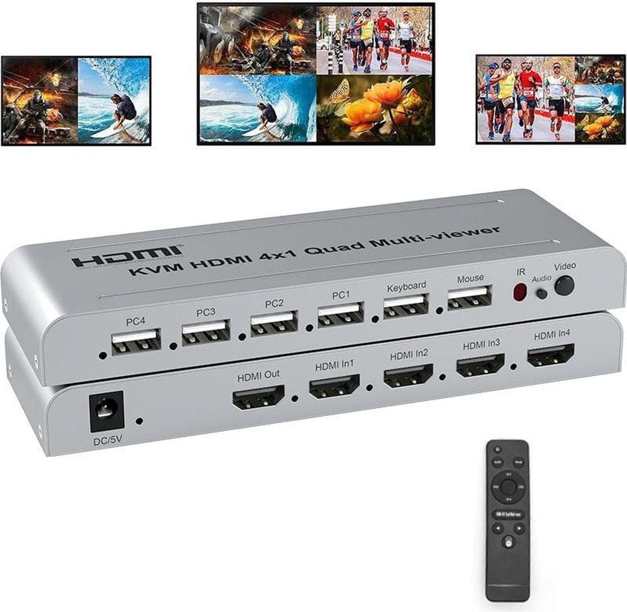 KVM HDMI 4*1 QUAD MULTI VIEWER 1080 لمونتک — تصویر ۲