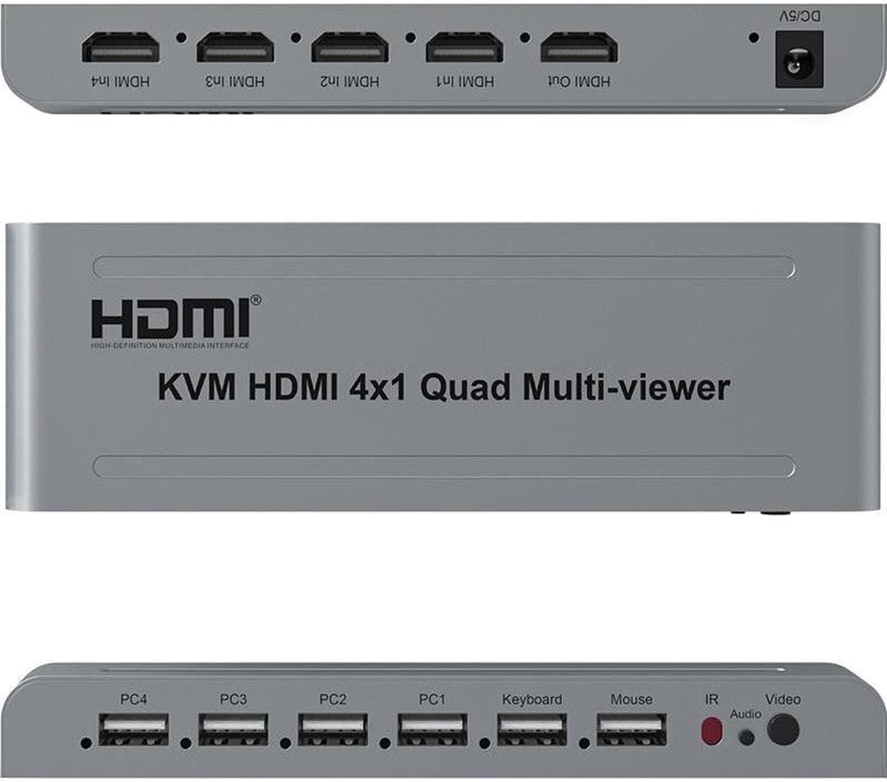 KVM HDMI 4*1 QUAD MULTI VIEWER 1080 لمونتک — تصویر ۳