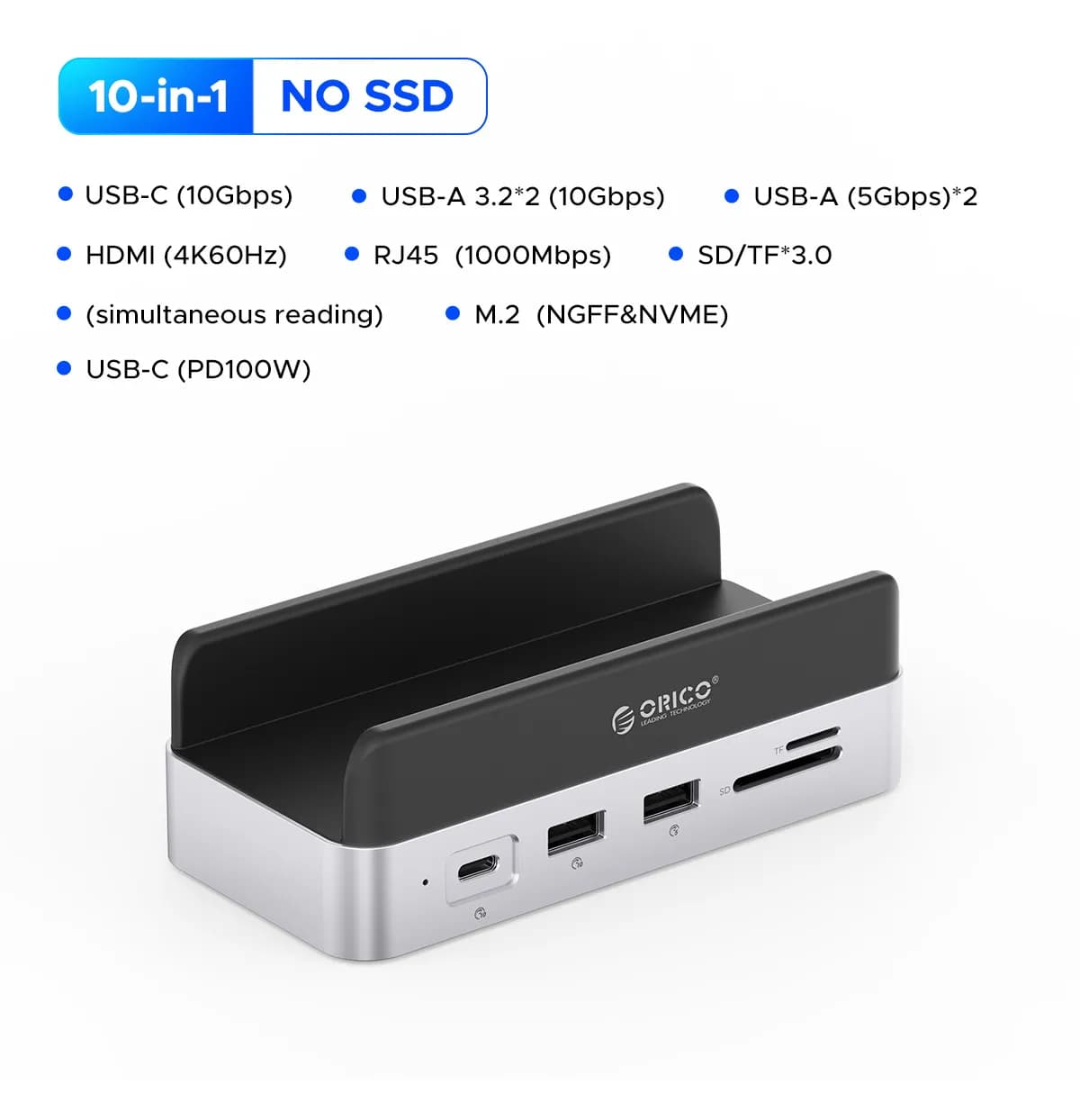 داک استیشن 10 پورت USB-C اوریکو مدل VS10 — تصویر ۱۲