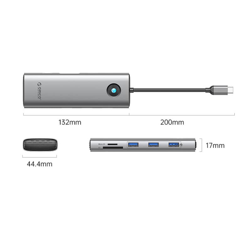 هاب 9 پورت USB-C اوریکو مدل PW11-9P — تصویر ۳