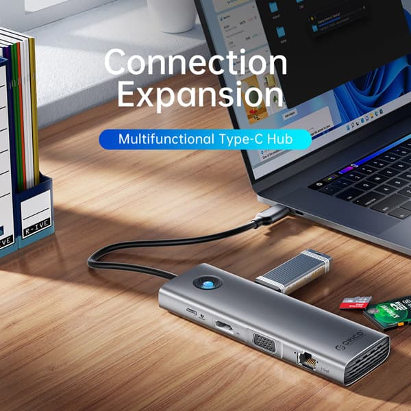 هاب 9 پورت USB-C اوریکو مدل PW11-9P — تصویر ۱۱