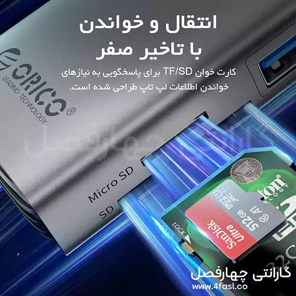 هاب USB-C هشت پورت اوریکو مدل PW11-8P — تصویر ۶