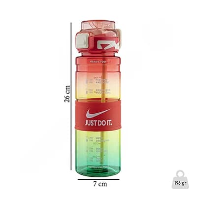 قمقمه ورزشی 800 سی سی نی دار طرح نایک JUST DO IT 02 | قرمز/سفید — تصویر ۸