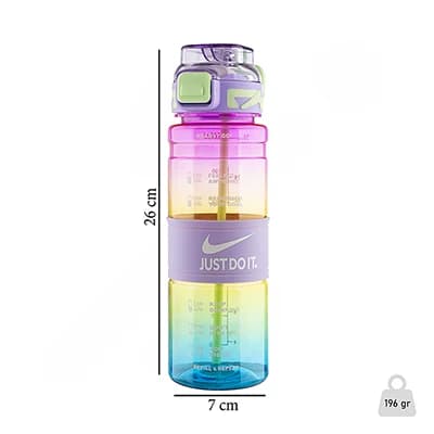 قمقمه ورزشی 800 سی سی نی دار طرح نایک JUST DO IT 02 | یاسی/صورتی — تصویر ۸
