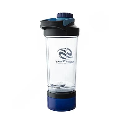 قمقمه شیکر ورزشی 500 سی سی سه تکه Smart Shake | طوسی/آبی — تصویر ۵