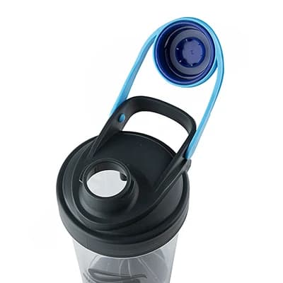 قمقمه شیکر ورزشی 500 سی سی سه تکه Smart Shake | طوسی/آبی — تصویر ۸