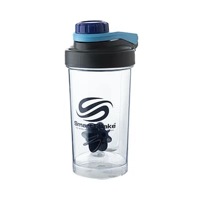 قمقمه شیکر ورزشی 500 سی سی سه تکه Smart Shake | طوسی/آبی — تصویر ۶