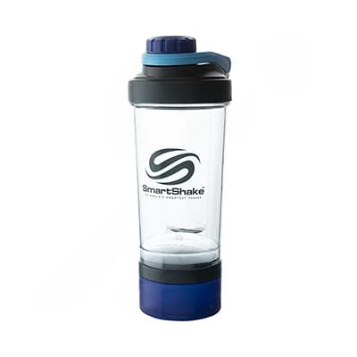 قمقمه شیکر ورزشی 500 سی سی سه تکه Smart Shake | طوسی/آبی