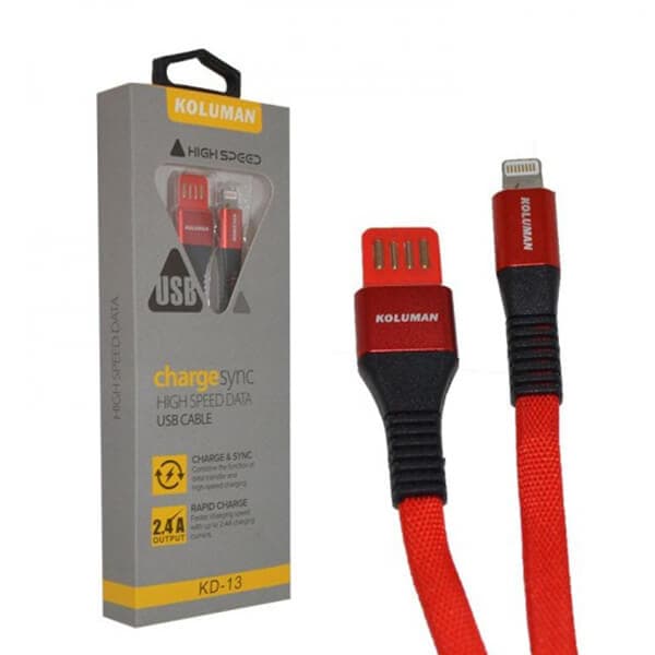 کابل تبدیل USB به لایتنینگ کلومن مدل KD-13 طول 1 متر — تصویر ۳