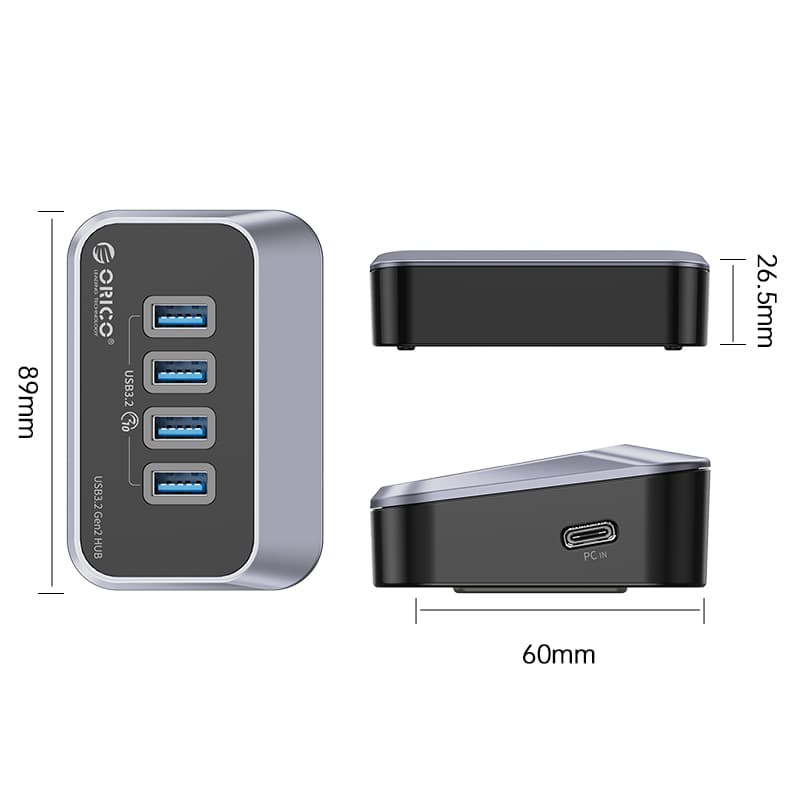 هاب 4 پورت USB3.2 سرعت 10Gb مدل ORICO M34A-G2 — تصویر ۳