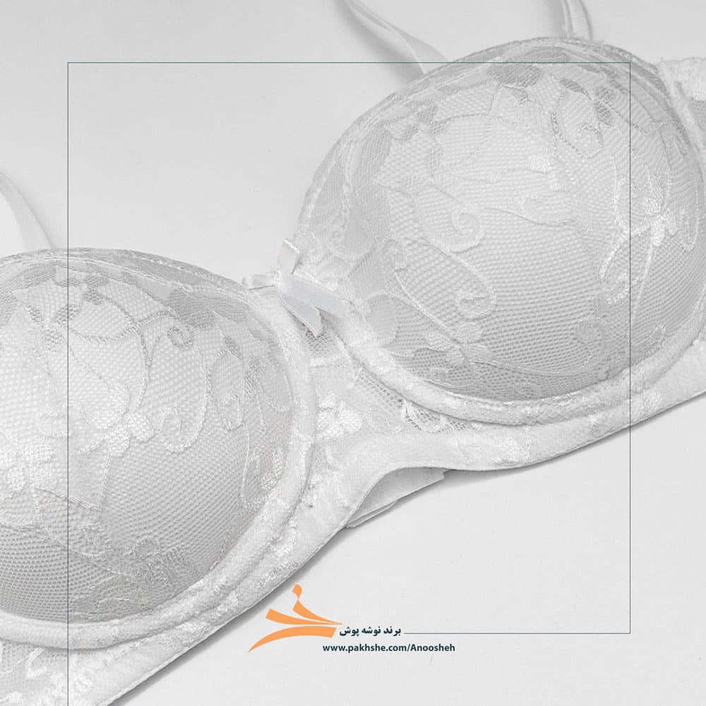 سوتین اسفنجی دکلته سفید کاپ بی برند نوشه پوش کد 10502 — تصویر ۷