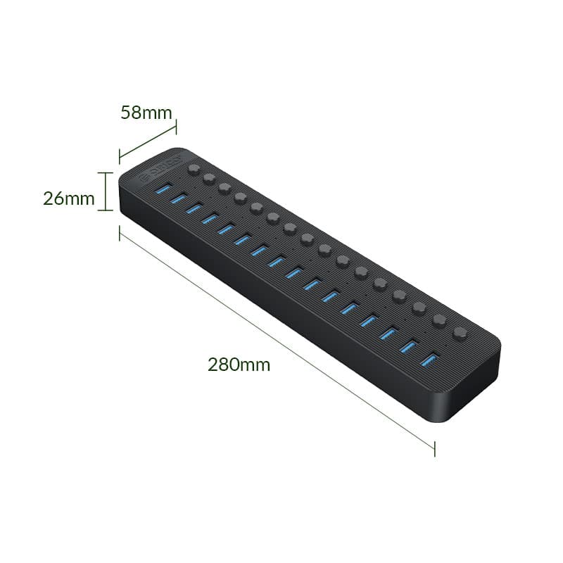 هاب 16 پورت کلیددار USB3.0 مدل ORICO CT2U3-16AB — تصویر ۸