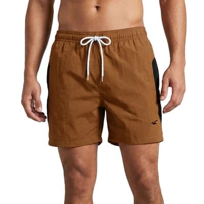 مایو شنا مردانه استخری HOLLISTER 815 | قهوه ای/مشکی — تصویر ۴