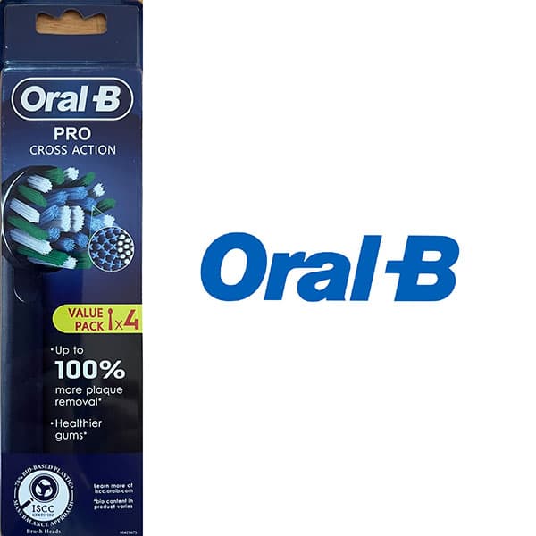سری یدک مسواک برقی اورال بی Oral B مدل Pro Cross Action بسته 4 عددی