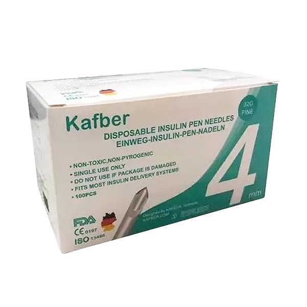 سوزن انسولین کافبر Kafber سایز 4mm بسته 100 عددی