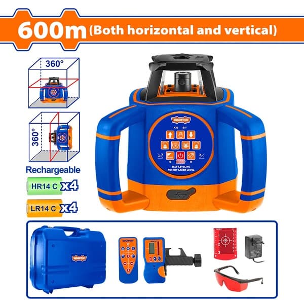 تراز لیزری گردان خودتراز وادفو مدل WLE6B02 برد 600 متر