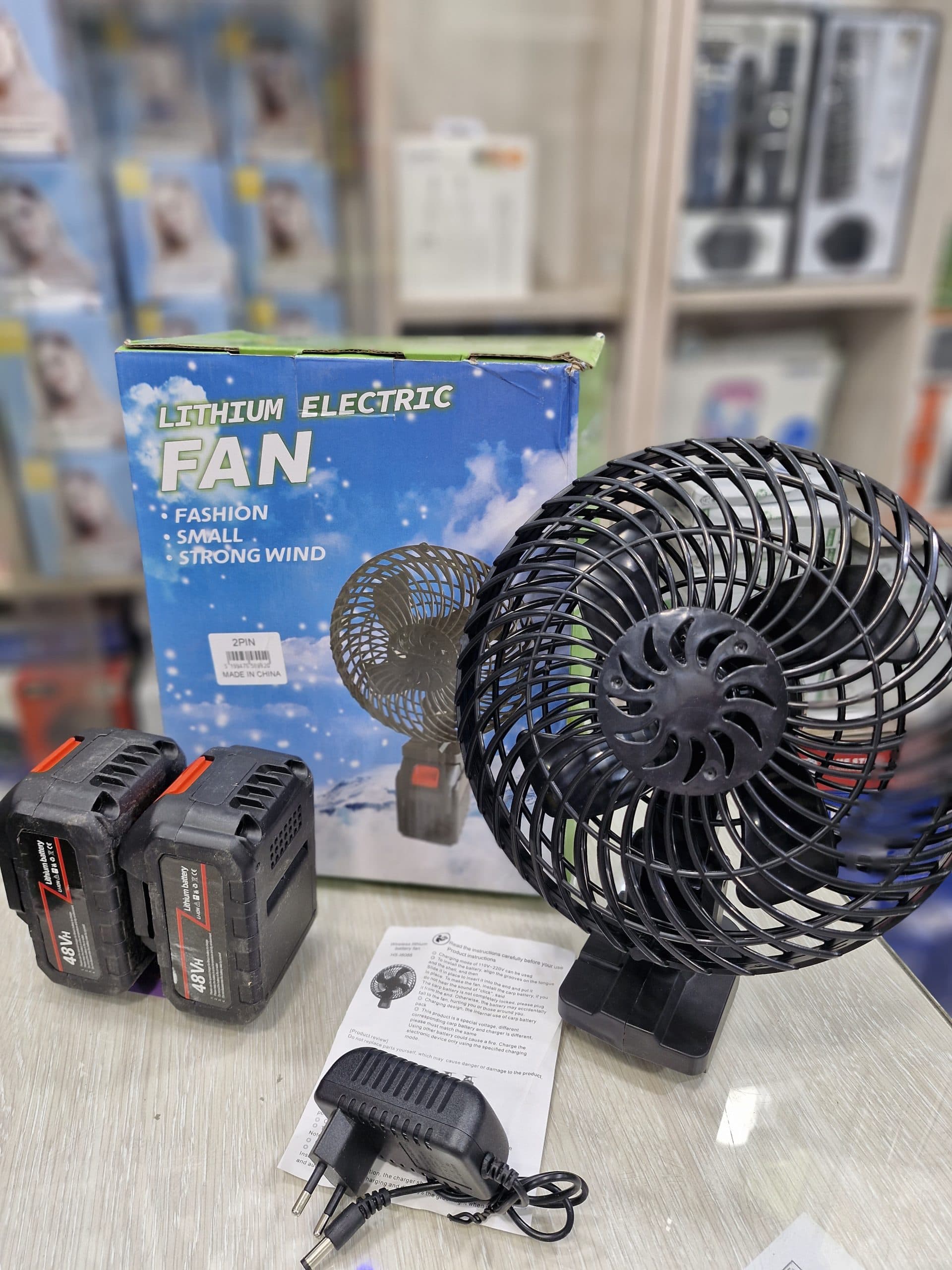 پنکه شارژی لیتیومی مدل fan lithium دو باطری