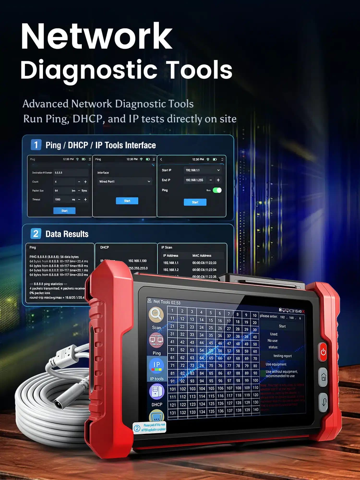تستر دوربین مداربسته نویافا Noyafa NF-IPC728HSO — تصویر ۱۱
