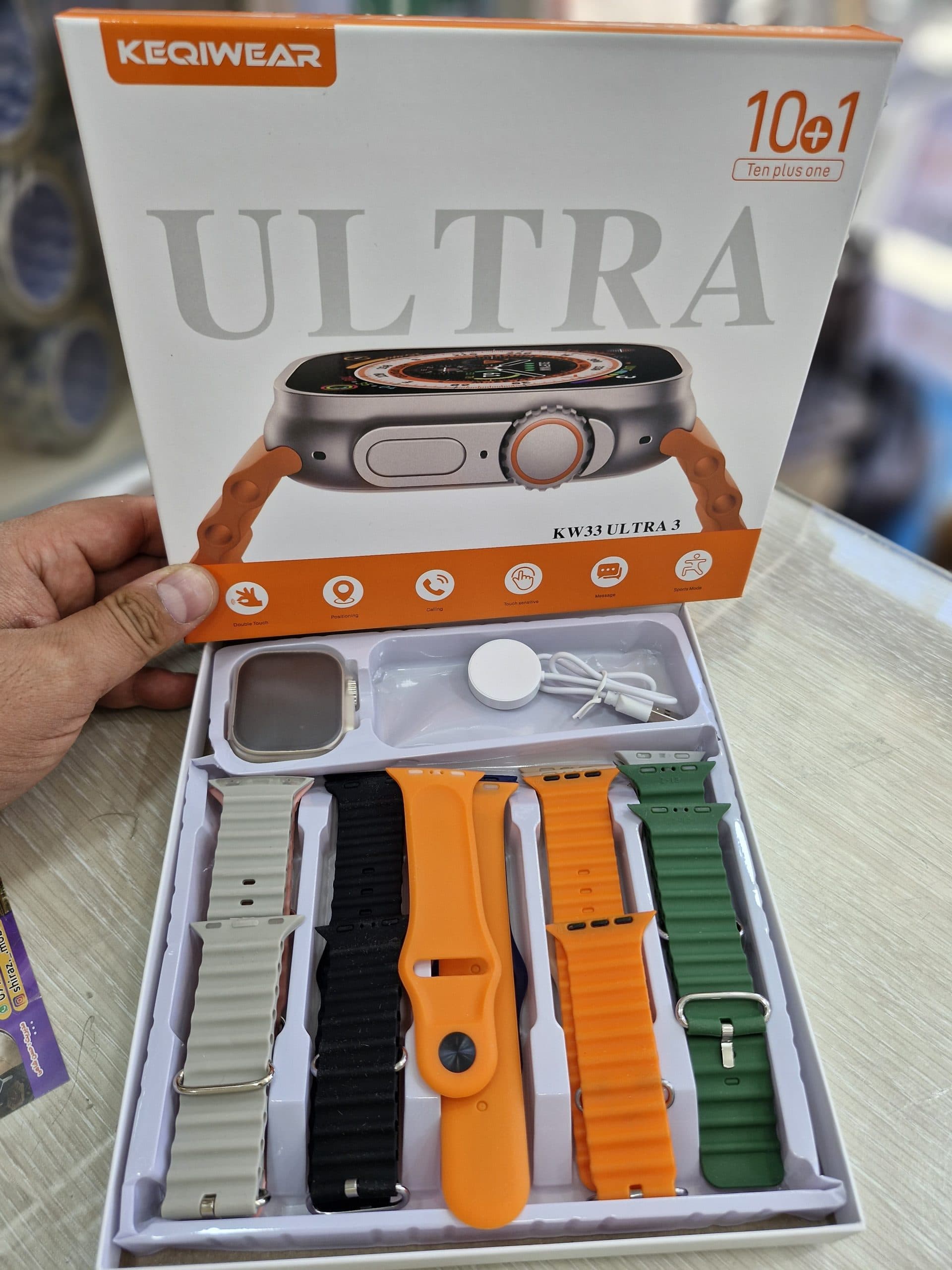 ساعت هوشمند kw33 ultra3 به همراه 10 بند