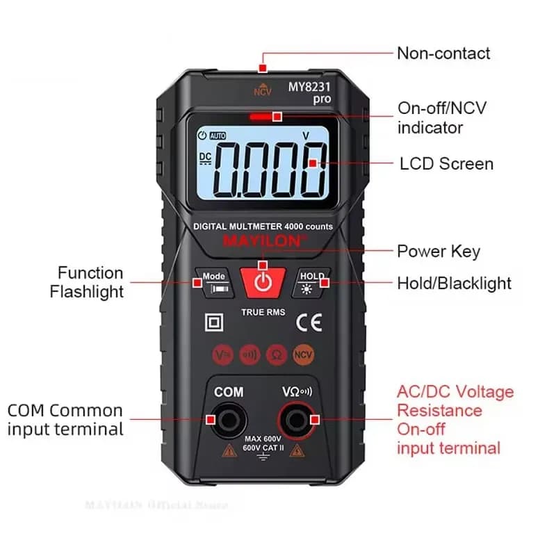 مولتی متر دیجیتال حرفه ای MAYILON MY8231 Pro — تصویر ۴