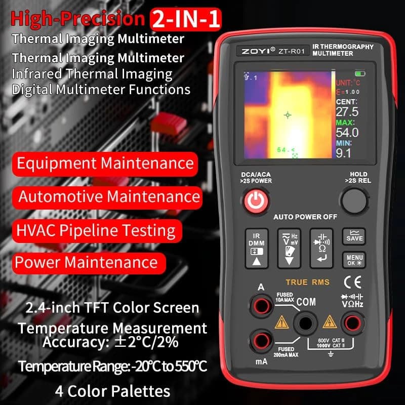 دوربین حرارتی و مولتی‌متر زویی مدل ZT-Ro1 2 IN 1 — تصویر ۷
