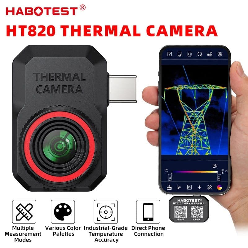 دوربین حرارتی HABOTEST HT820 برای گوشی اندروید، دوربین حرارتی مادون قرمز، دوربین ترموگرافی — تصویر ۶