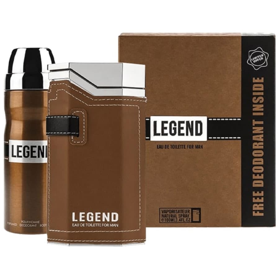 ست ادکلن و اسپری لجند قهوه‌ای Legend – مردانه – درجه یک اماراتی – 100 میلی لیتر — تصویر ۲
