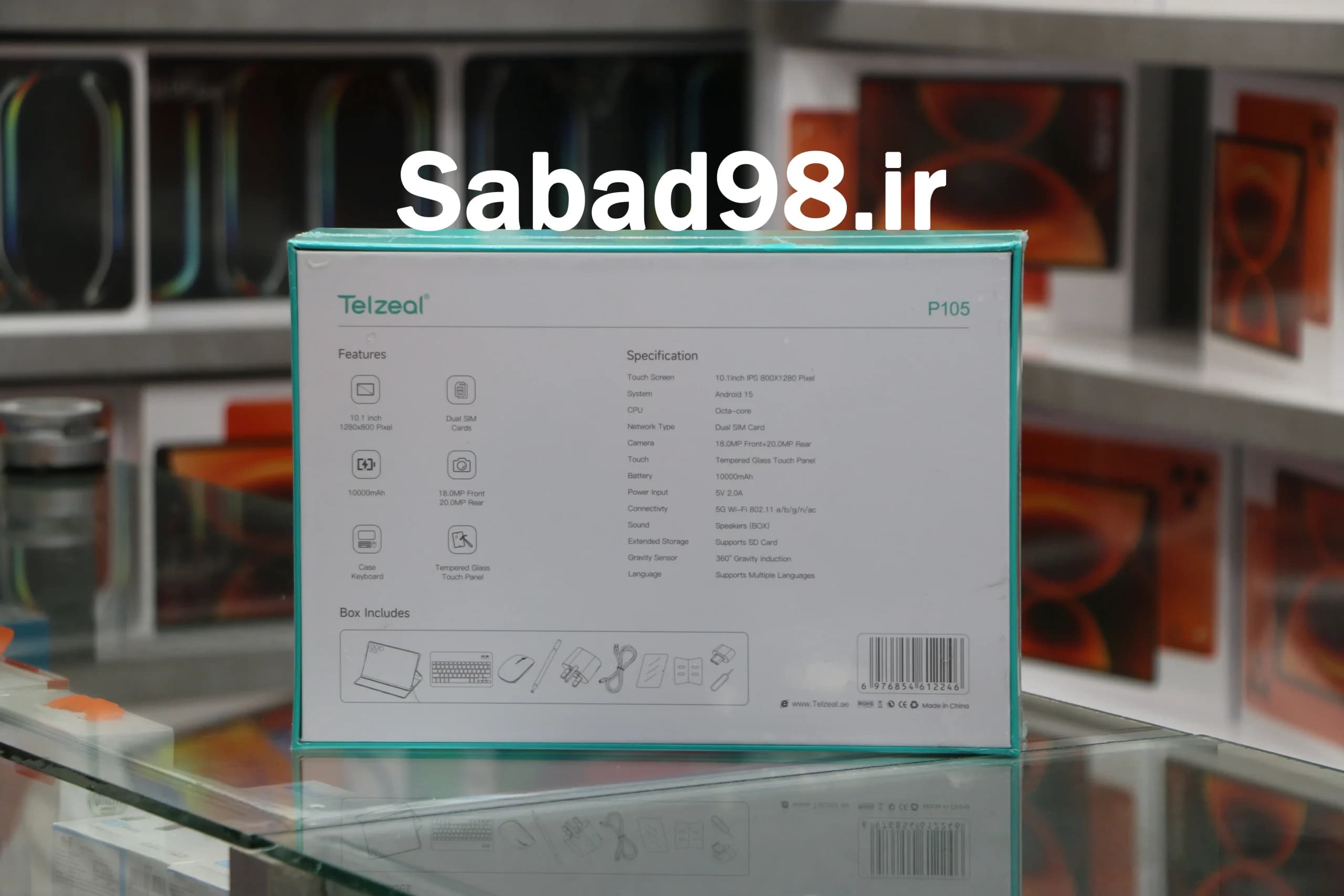تبلت Telzeal P105 | 4GB RAM | 64GB ROM | 10.1 inch همراه با قلم + کیبورد + استند + موس + گلس + تبدیل otg — تصویر ۳
