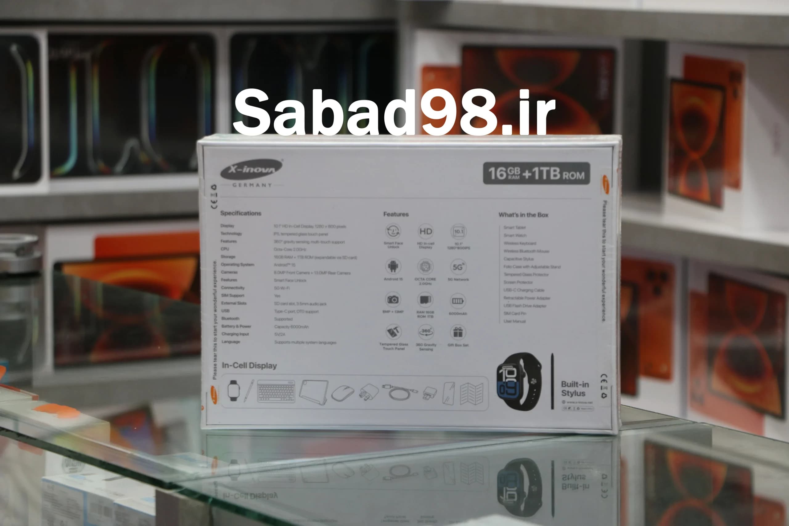 تبلت X-Inova Hero Tab S12 | 4GB RAM | 64GB ROM | 10.1 inch همراه با قلم + کیبورد + استند + موس + گلس + تبدیل otg + ساعت هوشمند — تصویر ۳
