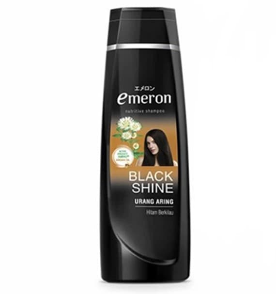 شامپو مو امرون emeron مدل درخشان کننده مو مشکی BLACK SHINE حجم 340 میلی لیتر