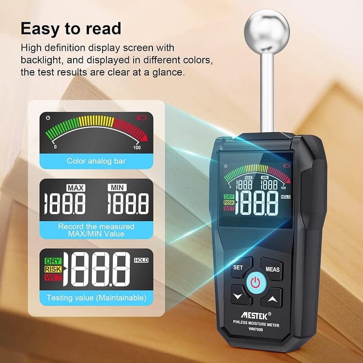 رطوبت سنج چوب و بتن مستک مدل WM700B — تصویر ۳