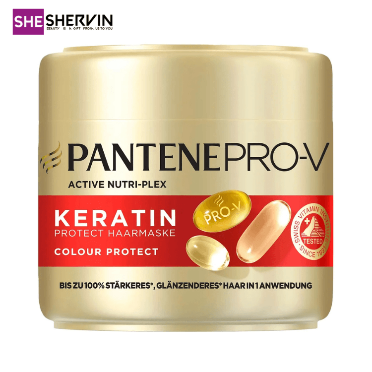 ماسک مو پنتن محافظت و تثبیت موهای رنگ‌شده حاوی کراتین 300 میل Pantene Keratin Colour Protect — تصویر ۴