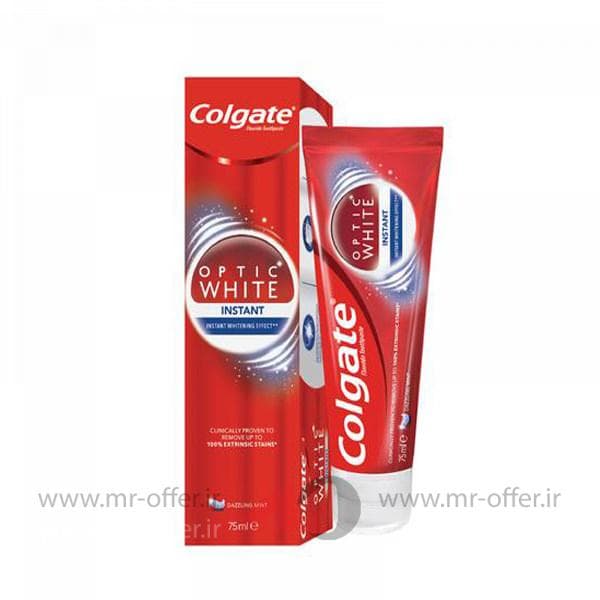 خمیر دندان کلگیت اپتیک وایت سفید کننده فوری 75 میل Colgate Optic White Instant — تصویر ۹