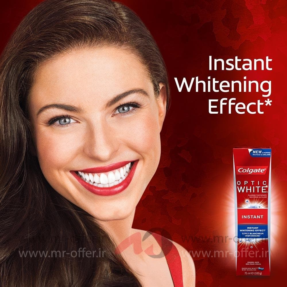 خمیر دندان کلگیت اپتیک وایت سفید کننده فوری 75 میل Colgate Optic White Instant — تصویر ۱۱