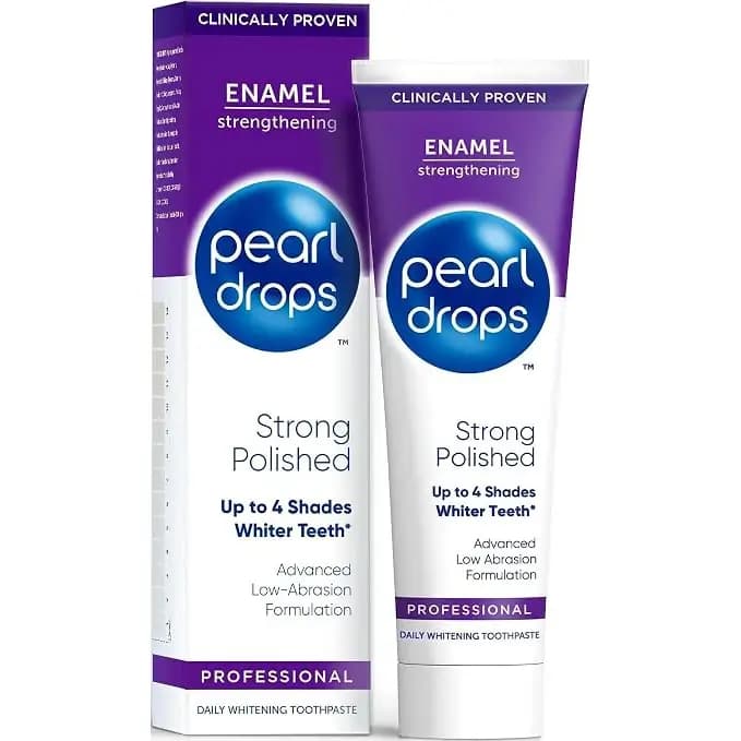 خمیر دندان سفید کننده پرل دراپس محافظ مینا و ضد لک قوی ۷۵ میل Pearl Drops Strong Polished