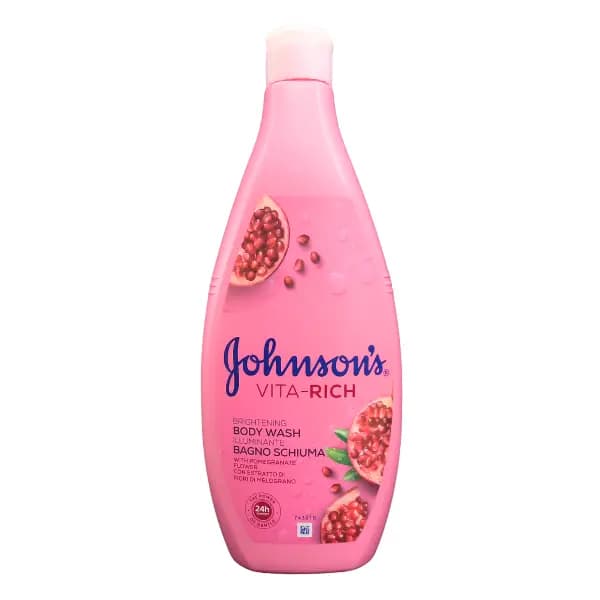شامپو بدن روشن‌کننده جانسون ویتا ریچ عصاره گل انار 750 میل Johnson’s Vita-Rich Brightening Body Wash with Pomegranate Flower — تصویر ۱۲