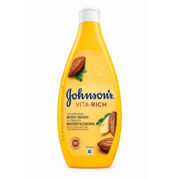 شامپو بدن جانسون مدل ویتا ریچ حاوی کره کاکائو؛ مغذی و آبرسان عمیق پوست حجم ۷۵۰ میل Johnson’s Vita-Rich Nourishing Body Wash — تصویر ۹