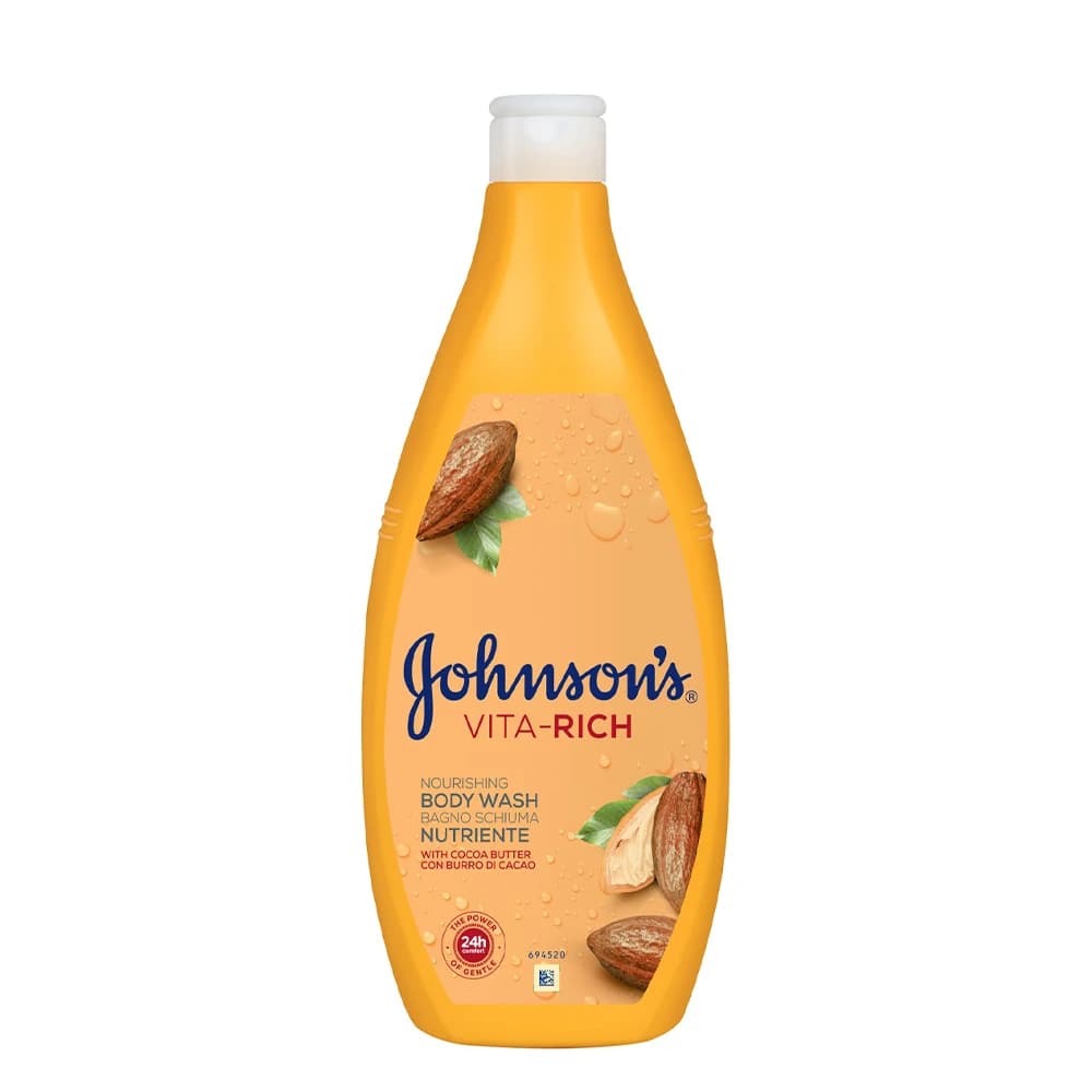 شامپو بدن جانسون مدل ویتا ریچ حاوی کره کاکائو؛ مغذی و آبرسان عمیق پوست حجم ۷۵۰ میل Johnson’s Vita-Rich Nourishing Body Wash — تصویر ۷