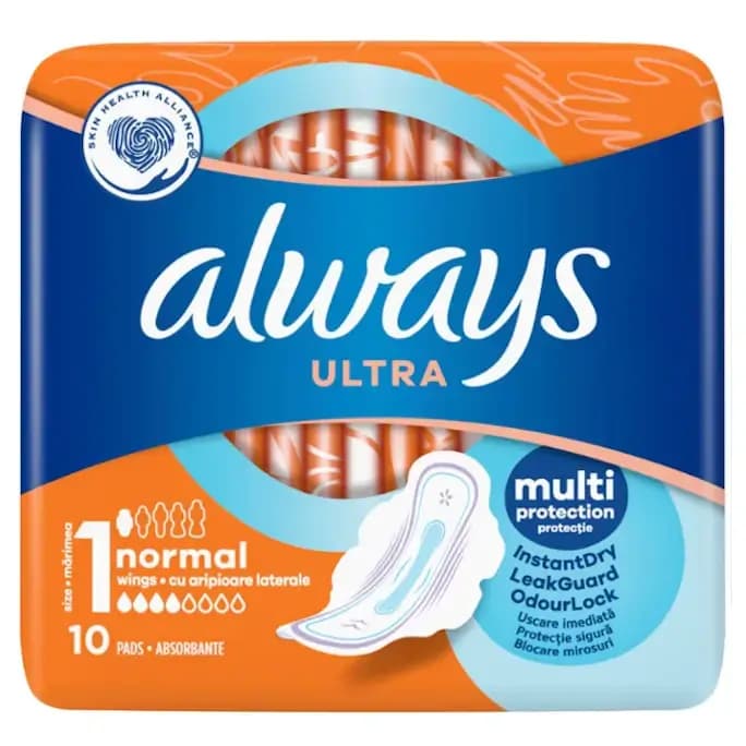 نوار بهداشتی بالدار آلویز الترا نرمال سایز ۱ بسته ۱۰ عددی Always Ultra Normal — تصویر ۴