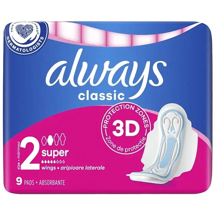 نوار بهداشتی بالدار آلویز مکسی کلاسیک سایز ۲ – بسته ۹ عددی Always Maxi Classic — تصویر ۲