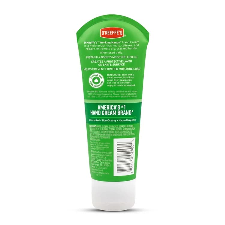 کرم آبرسان و ترمیمکننده دست اوکیف درمان خشکی و ترک دست 85 گرم O’Keeffe’s Working Hands Hand Cream Tube — تصویر ۷