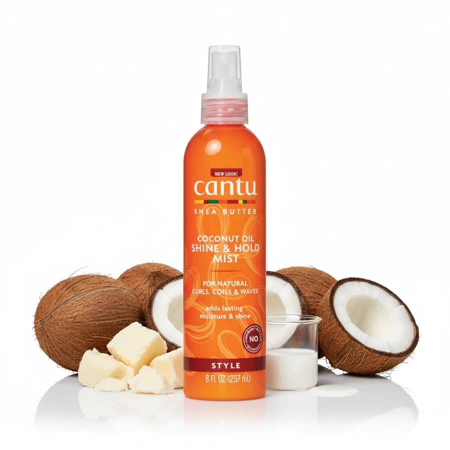 اسپری درخشان‌کننده و تثبیت‌کننده روغن نارگیل کانتو 237 میل Cantu Coconut Oil Shine & Hold Mist — تصویر ۱۲