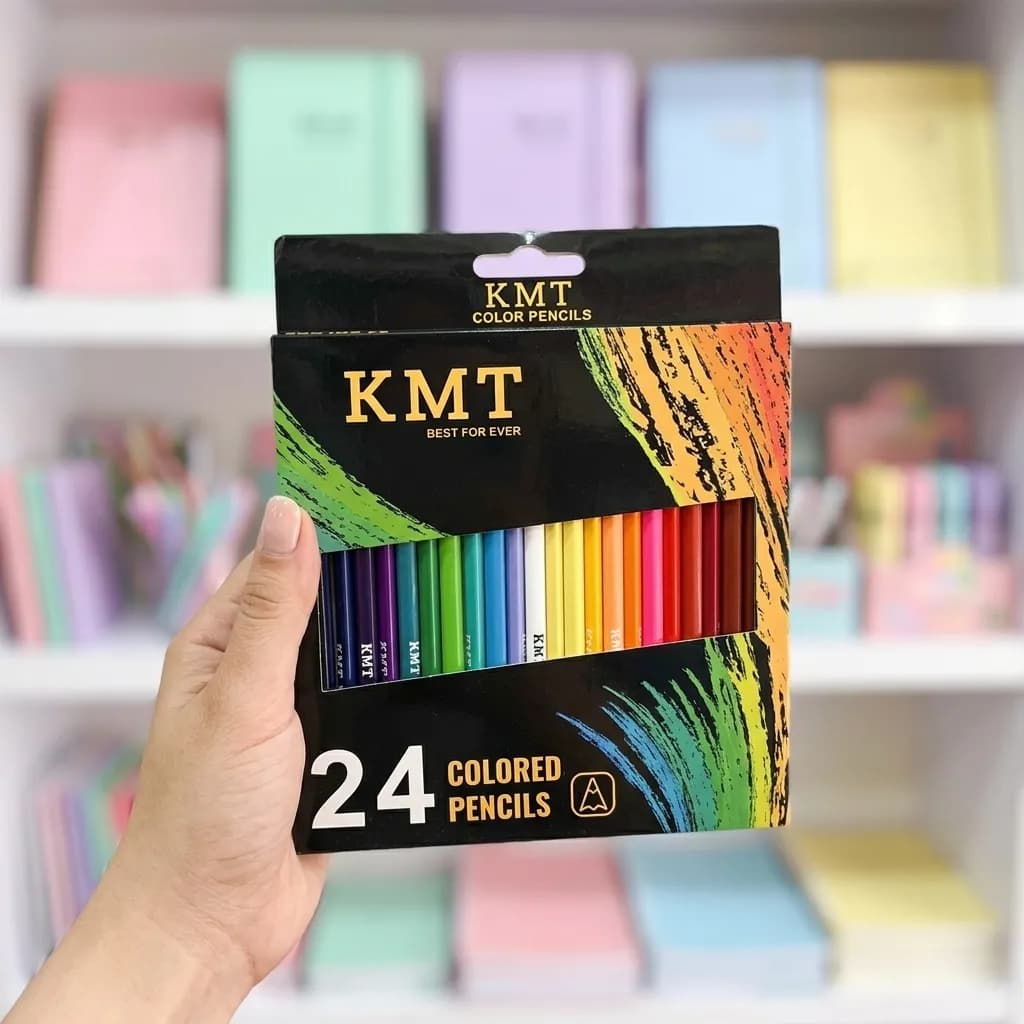 مداد رنگی 24 رنگ جعبه مقوایی KMT — تصویر ۳
