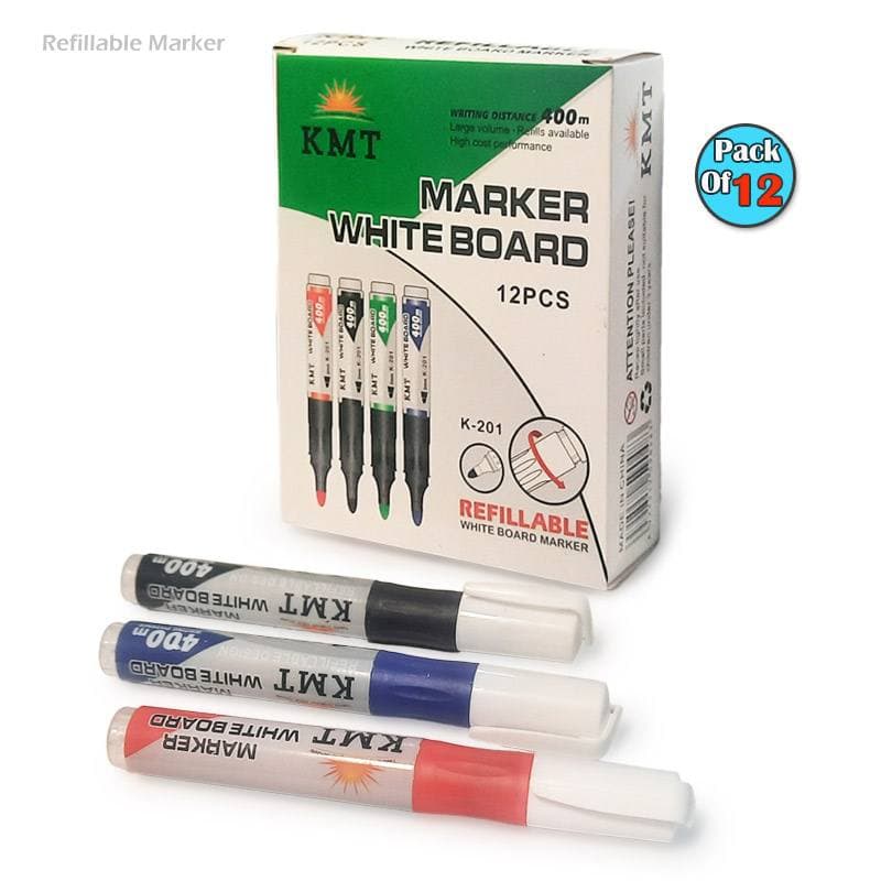 ماژیک وایت برد شارژی KMT – بسته 12 عددی