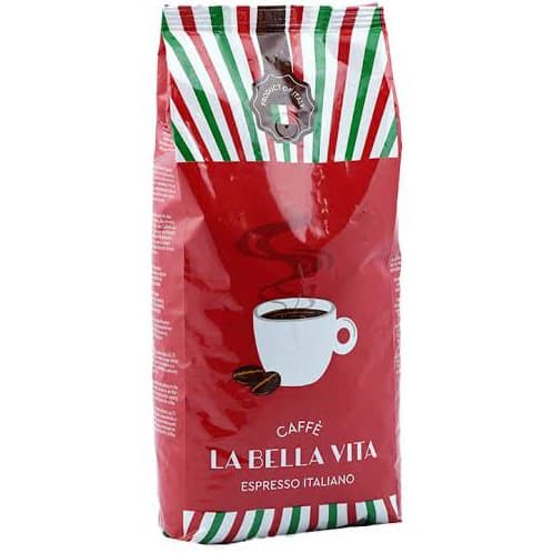 دانه قهوه موکافلور لا بلا ویتا با کافئین بالا 100% روبوستا 1 کیلوگرم Mokaflor La Bella Vita Espresso Italiano — تصویر ۲