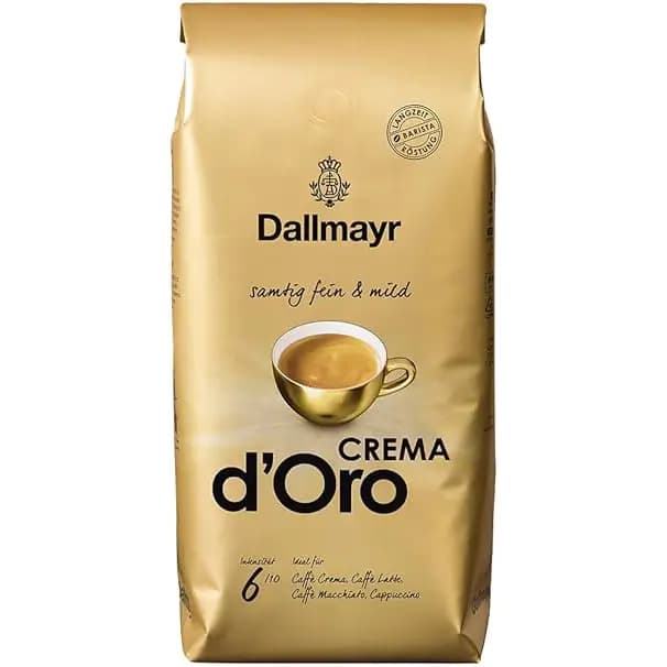 دانه قهوه دالمایر کرما دورو ملایم با کرمای طلایی 1 کیلو گرم Dallmayr Crema d’Oro — تصویر ۲